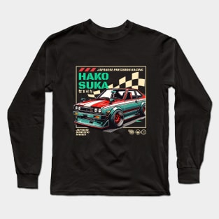 Retro JDM Hakosuka Japanese Racing Flag Long Sleeve T-Shirt